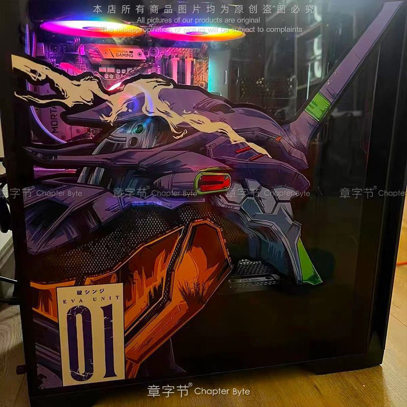 Nhãn dán phản quang chống nước Warrior No. 1 Trang Trí Máy Sáng Tạo Khung Xe Thế Kỷ Mới EVA Evangelion Miếng Dán Xe Ngoài Trời Miếng Dán