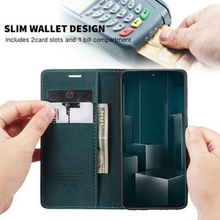 Vỏ Kinh Doanh Cho Samsung Galaxy S25 S24 S23 Plus S23 S24 S25 Ultra S24FE S23FE Caseme Thương Hiệu Nam Châm Retro Ví Lật Vỏ Điện Thoại