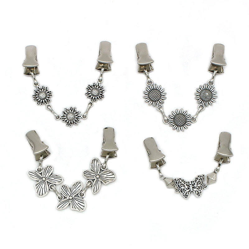 [Yunyuan] Chân áo len hoa mới Áo len Cardigan hình bướm thời trang Kẹp khăn choàng chống lộ dành cho nữ