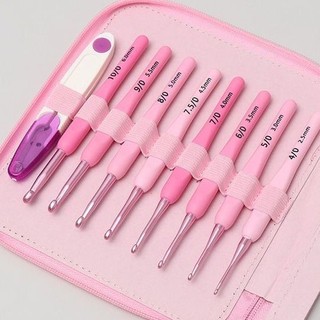 [1834 Đánh giá tích cực] Bộ dụng cụ móc thủ công DIY, túi đan len, kim đan, sợi, túi lưu trữ móc không trượt DJRD