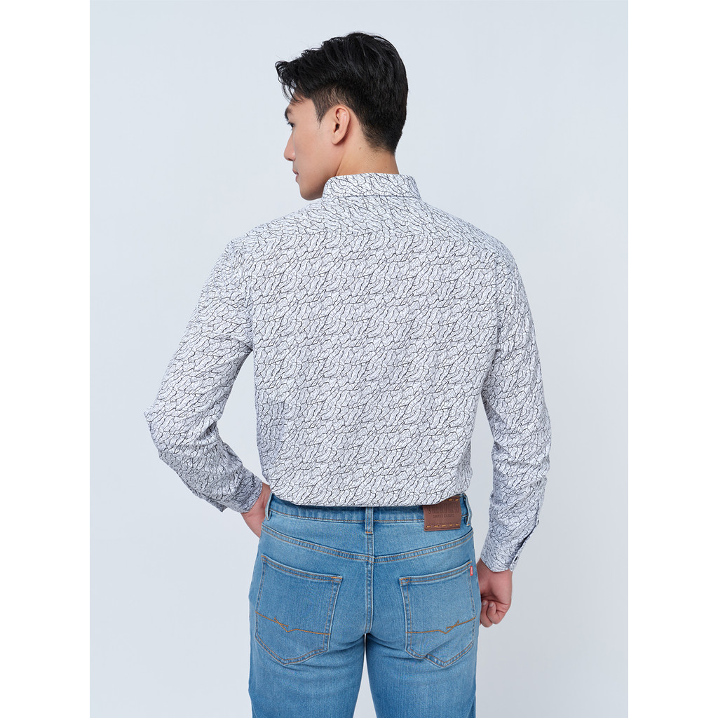 Sơ mi dài tay lai ngang VIETTIEN vải sợi tre phom REGULAR VT00000327