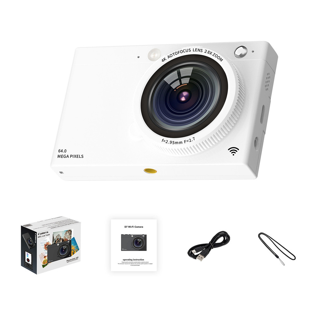 Camera kỹ thuật số CCD 4K di động Camera Video kỹ thuật số WiFi 64MP 2 ...