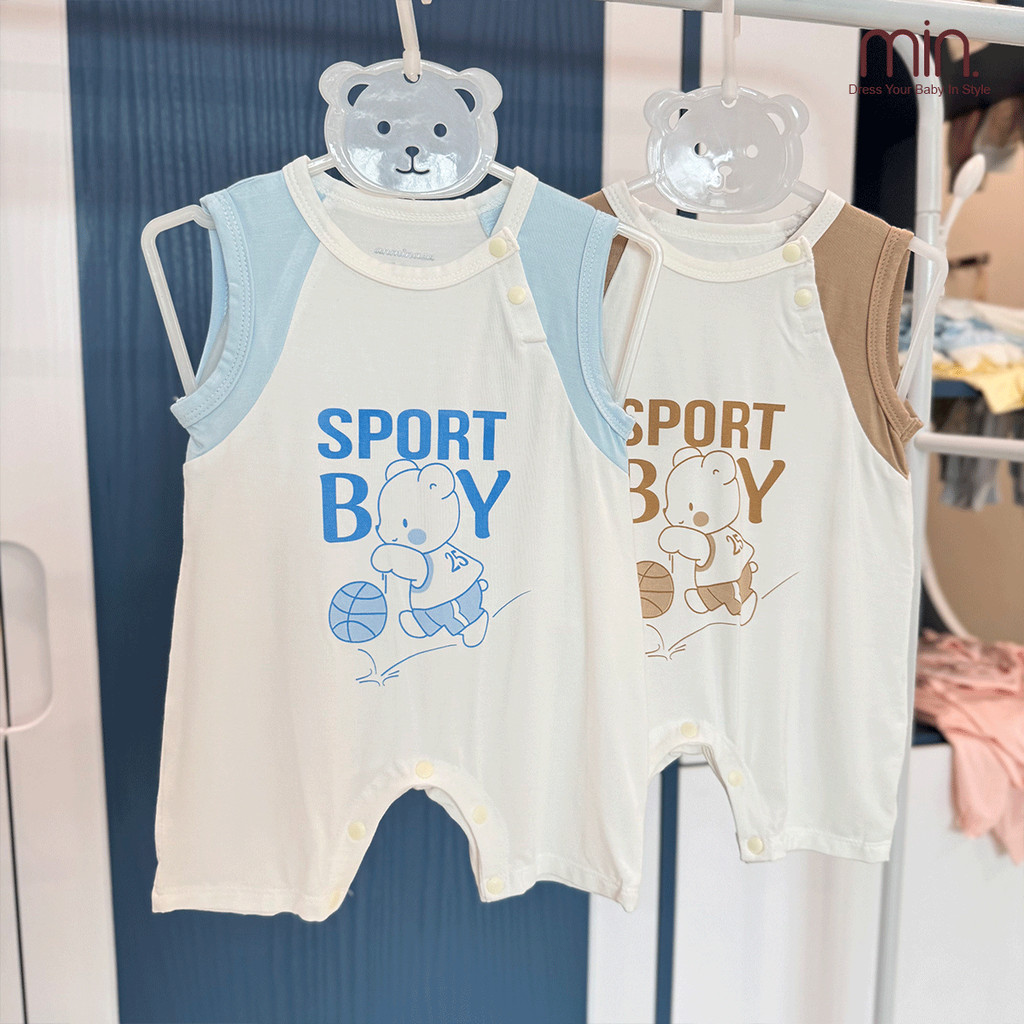 Body Cộc Sát Nách Cho Bé Trai Anminaza Vải Sợi Tre Co Dãn Mềm Mịn Thoáng Mát - Hàng Chính Hãng AMI0351