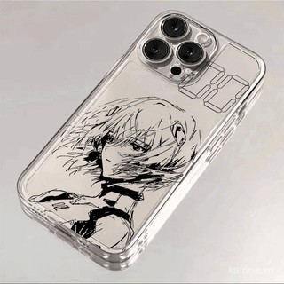 Ốp điện thoại phong cách Ayanami Rei Asuka QYJS tương thích với iPhone X XS XR XSMAX 16 15 14 13 ProMax 11 12 PRO 14 15 16 PLUS 7 8 Plus, ốp mềm trong suốt siêu mỏng JVOI
