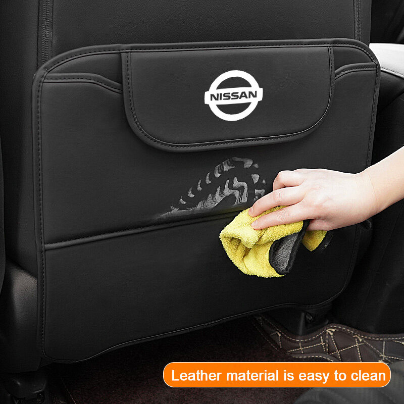 Bọc lưng ghế ô tô bằng da PU, bảo vệ chống đá cho Nissan Almera Navara Terra Leaf March Note GT-R 370Z Patrol Serena X-Trail