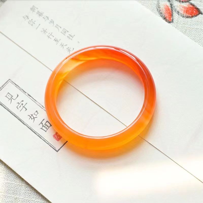 Cao Cấp Ánh Sáng Sang Trọng Vòng Tay Ngọc Mã Não Vòng Tay Với Sườn Xám Hanfu Cung Điện Phong Cách Hồng Kông Vòng Tay Nữ Retro Vòng Tay Màu Đỏ Trắng