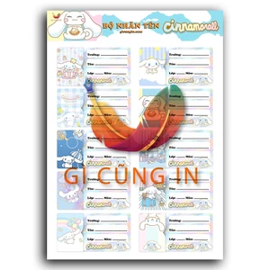 Set 20 Nhãn Vở Hình Ảnh Dễ Thương Mẫu THỎ CINAMOROLL - Gì Cũng In - Decal Chống Thấm Nước