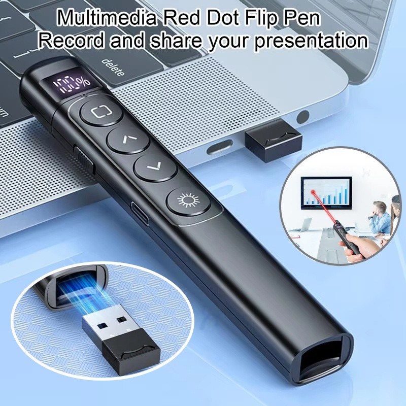2 Chiếc Laser PowerPoint Trình Bày Clicker Bút Từ Xa 100 Mét Sạc Không Dây Con trỏ Bút Điều Khiển Từ Xa Cho Văn Phòng PPT Giáo Viên Đồ Dùng Văn Phòng