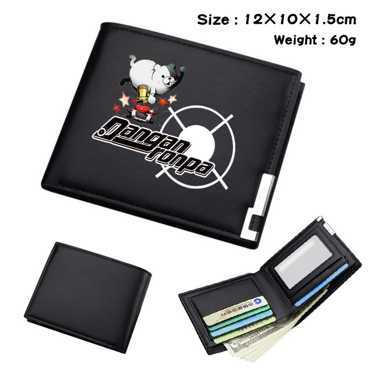 2025 Danganronpa Mystery Anime PU Bifold Ví Dành Cho Trẻ Em Thời Trang Khóa Kim Loại Ví Ngắn