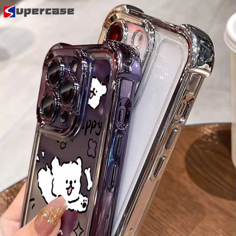 Ốp Điện Thoại Chó Con Chạy Dễ Thương Cho Xiaomi 17 Pro Max 15T Pro Xiaomi15T Xiaomi15TPro Vỏ Bảo Vệ Chống Sốc Bốn Góc Trong Suốt