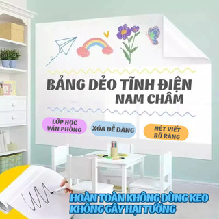 [HÀNG LOẠI 1] Bảng Trắng Dán Tường Không Dùng Keo, Bảng Viết Bút Lông, Họp Văn Phòng Không Hại Tường NGÓI HOME - BV01