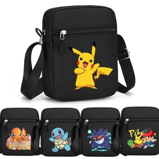 Pokémon Đen Túi Đeo Vai Thời Trang Nhỏ Vuông Túi Đeo Ngang Túi Vải Trẻ Em Quà Tặng Sinh Nhật Du Lịch Đa Năng