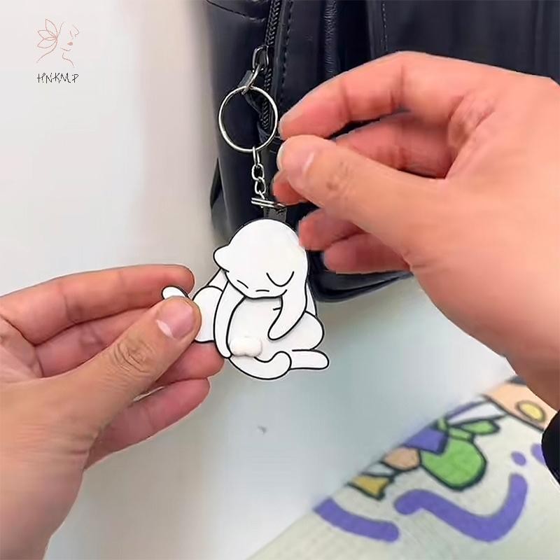 HNKMP Sáng Tạo Kéo Chơi Trứng Móc Khóa Mặt Dây Chuyền Dễ Thương Và Ngộ nghĩnh Xoay Túi Acrylic Mặt Dây Chuyền Dành Cho Nữ Móc Khóa Ví Túi Phụ Kiện.