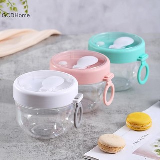 Hộp đựng bột yến mạch qua đêm GCDHome có nắp và thìa, Cốc chuẩn bị bữa ăn 600ml, HOT có thể tái sử dụng