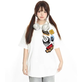 Áo thun nam GKSSS tay ngắn kiểu Mỹ cổ điển đường phố cao cấp dáng rộng thêu giản dị phong cách trung tính tay ngắn