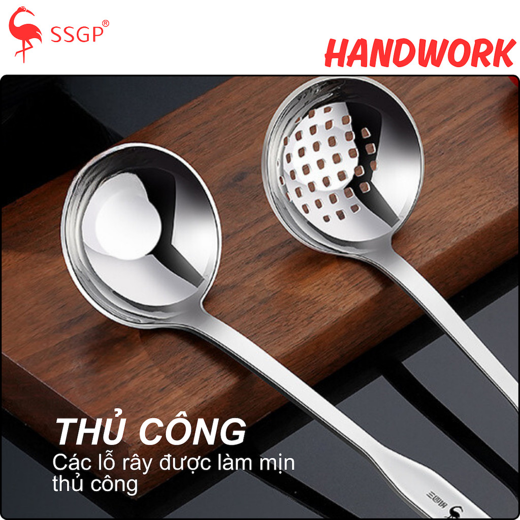 Vá canh Inox cao cấp 316L Europe SSGP - SS11506 Muôi canh muỗng canh thìa lẩu, muỗng múc canh