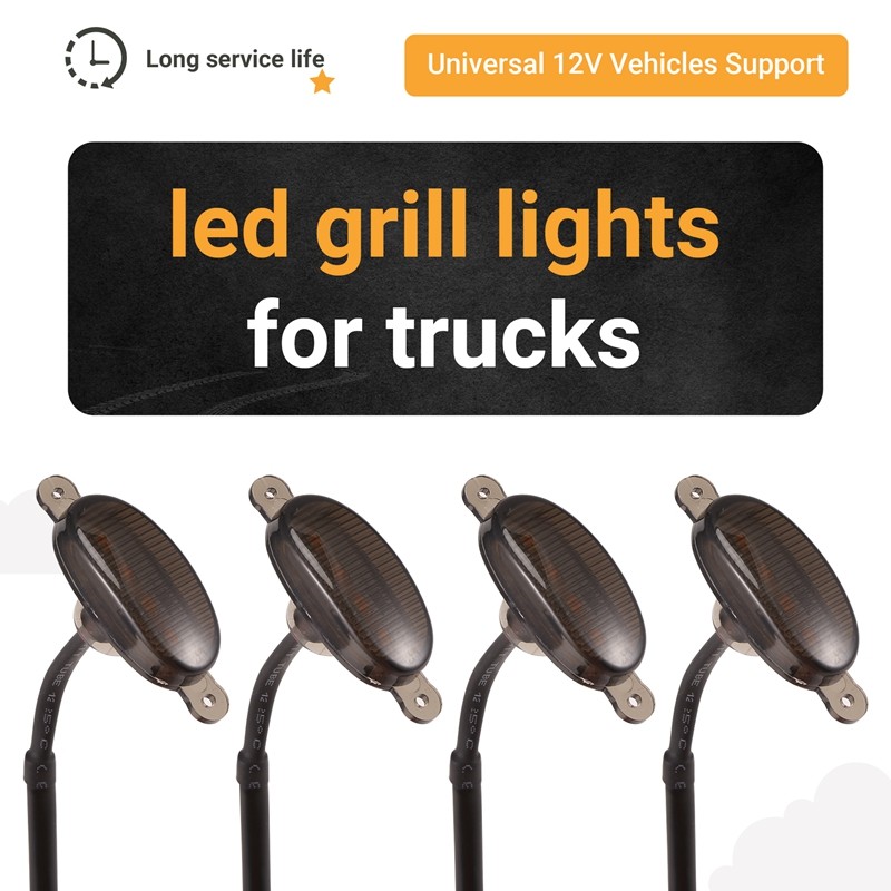 Đèn chạy bộ lưới tản nhiệt phía trước LED màu hổ phách phong cách 4X cho 2009-2018