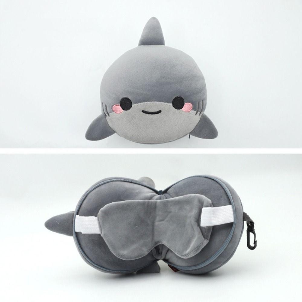 GUSTAVA Travel Eye Cover, Gối Cổ Du Lịch Mềm Mại Hoạt Hình, Có Mắt 2 in1 Lông Tơ Ngủ Gối Ngủ