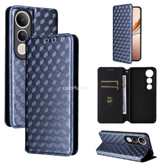 Vivo V50 5G 2025 Flip Cover Cho Vivo V50 Lite V50Lite V40Lite 4G 5G Vỏ Ví Da Khe Cắm Thẻ Vỏ Điện Thoại Full Cover Giá Đỡ Chân Đế Chống Sốc Ốp Lưng Cho VivoV50
