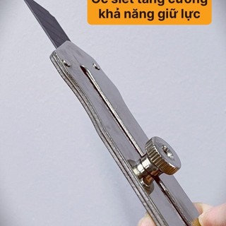 Dao rọc giấy, bìa alu không gỉ 18mm có khoá cố định lưỡi