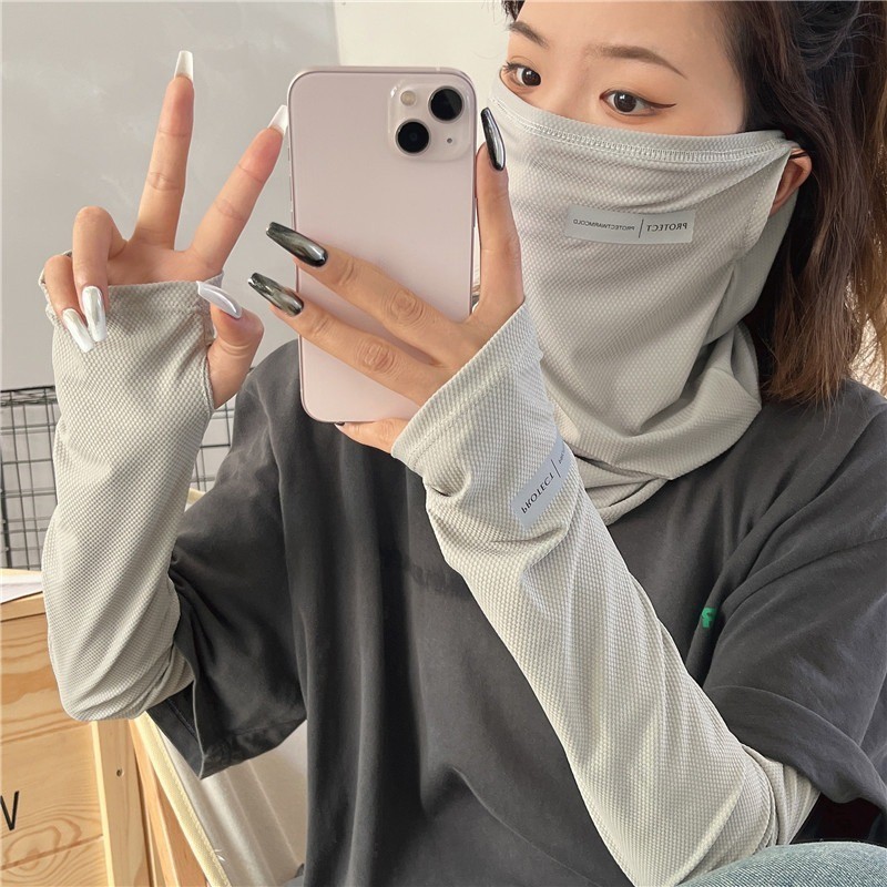 Mặt nạ chống nắng nam Ice Silk dành cho nữ ​- Bọc cổ chống tia cực tím ​- Chống nắng thoáng khí ​Khô Nhanh - Để Đi Xe Đạp, Lái Xe, Chạy Bộ ​- Khăn mặt thể thao ngoài trời mùa hè