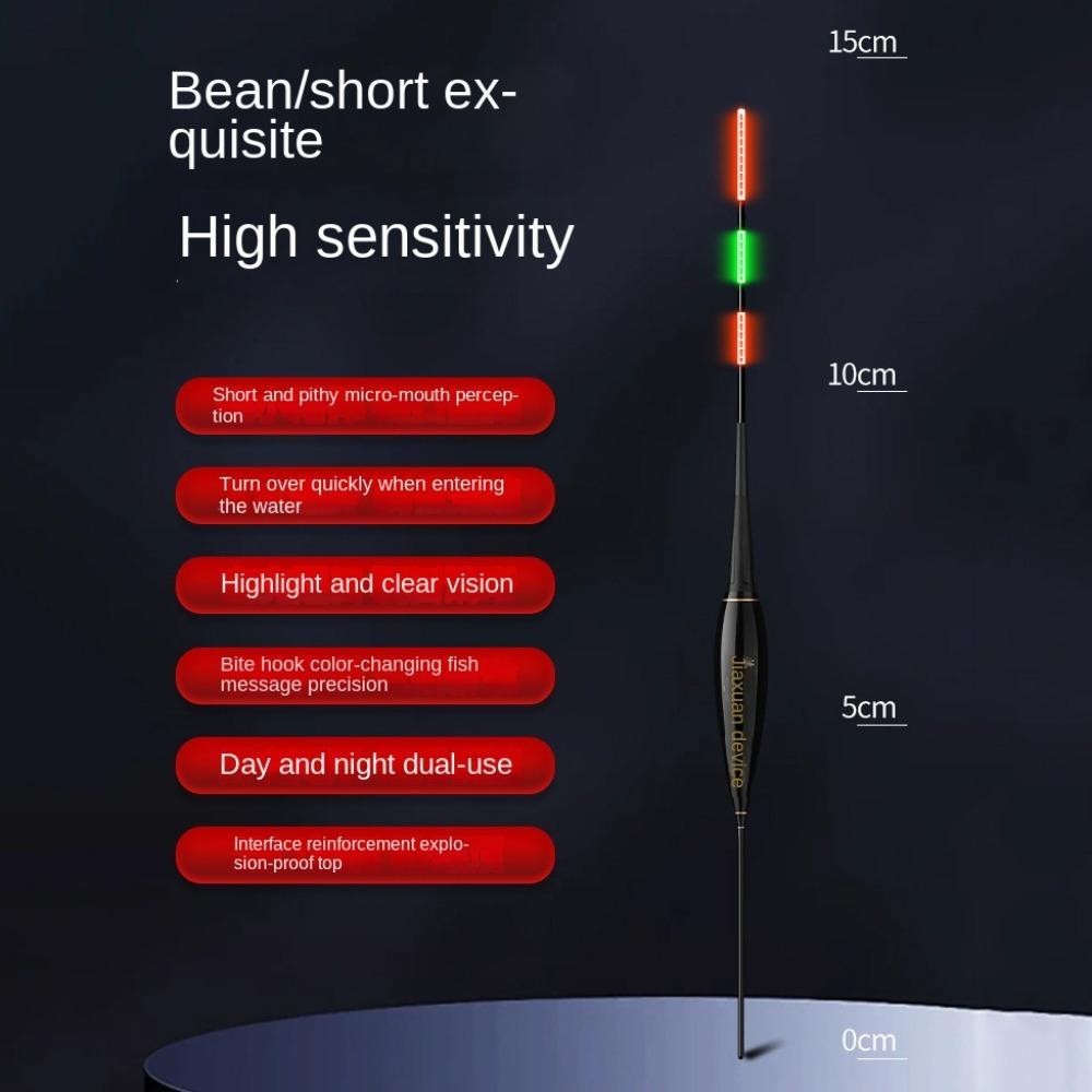 Phao ánh sáng WOODNEST, phao báo tấn công phao câu cá điện tử, Ống trôi trượt 2 đèn Bobbers đuôi dài