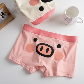 Sáng Tạo Ngộ nghĩnh ~ Quần Lót Cặp Đôi Một Nam Một Nữ Hoạt Hình Dễ Thương Heo Con Cặp Đôi Nhỏ Quà Tặng Ngày Lễ Tình Nhân Cotton Nguyên Chất Phong Cách 4.26