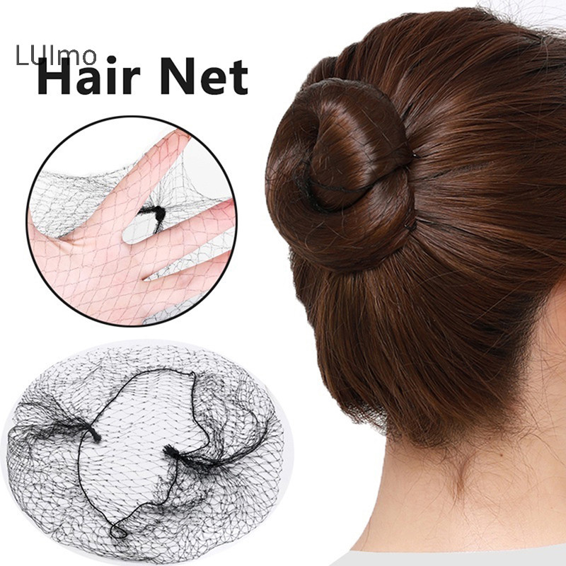 Luimo 50 Chiếc Lưới Tóc Đen Co Giãn Gói Tóc Vô Hình Hairnet Lưới Bun Tóc 30 / 50 / 60CM Phụ Kiện Tóc SBS