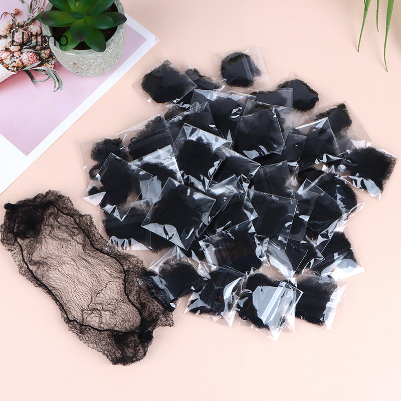 Luimo 50 Chiếc Lưới Tóc Đen Co Giãn Gói Tóc Vô Hình Hairnet Lưới Bun Tóc 30 / 50 / 60CM Phụ Kiện Tóc SBS