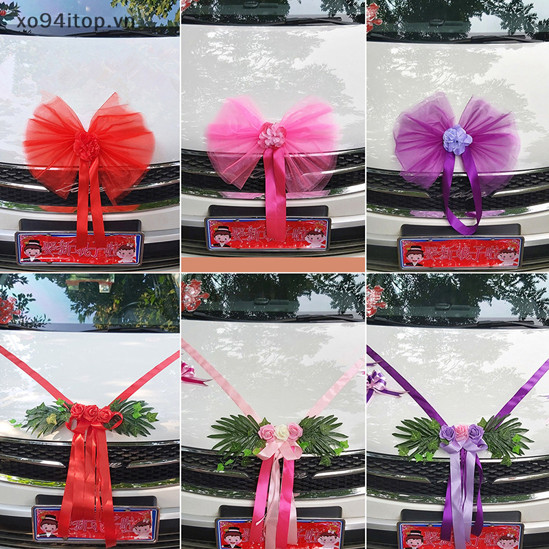Xoitop 1 Bộ Trang Trí Xe Cưới Hoa Nhân Tạo Kéo Hoa Bao Tay Nắm Cửa Ruy Băng Hoa Lụa Dự Tiệc Lễ Hội Tiếp Liệu VN