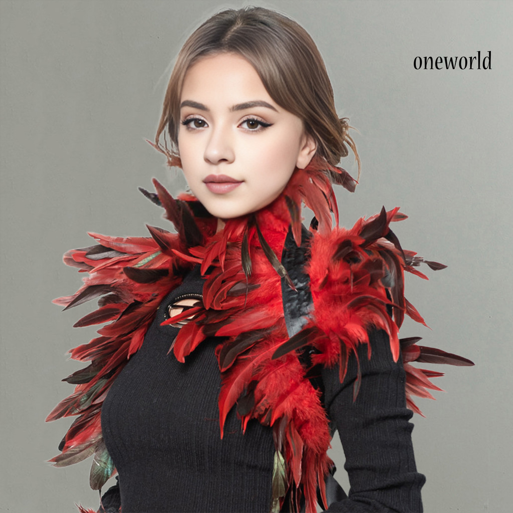 [ONE] Khăn choàng lông vũ giả quấn vai Cape mềm mại có thể điều chỉnh cổ điển Gothic cổ điển Cosplay Biểu diễn sân khấu Khăn lông vũ giả Trang phục khiêu vũ