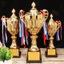 Cúp có thể tùy chỉnh ICUCKO 1Pc, Cúp vô địch giải vàng 29 / 33 / 36 / 41 / 46 / 51cm, Cung cấp phần thưởng trường học cỡ lớn Điêu khắc bằng nhựa Thiết kế bao bọc Lễ chiến thắng cúp thể thao