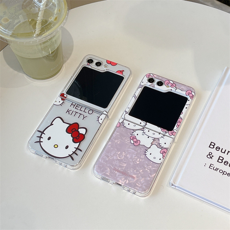 Ốp Điện Thoại Cho Samsung Galaxy Z Flip 5 Z Flip 4 Z Flip 3 Zflip5 Flip 4 3 Vỏ Họa Tiết Cắt Hello Kitty Mickey Ốp Lưng Chống Sốc