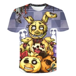 Sinh Nhật Trẻ Em Áo Năm Đêm Tại Freddy 3d In Hình Áo Bé Trai Bé Gái Thời Trang Áo Thun Tay Ngắn FNAF Quần Áo Cho Bé Trai