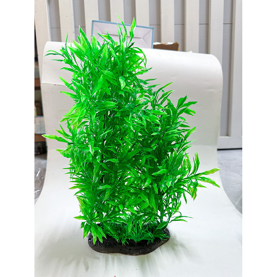 Bụi Rong Giả Đủ Màu Trang Trí Bể Cá Cảnh Cao 34cm (Mẫu Ngẫu Nhiên)