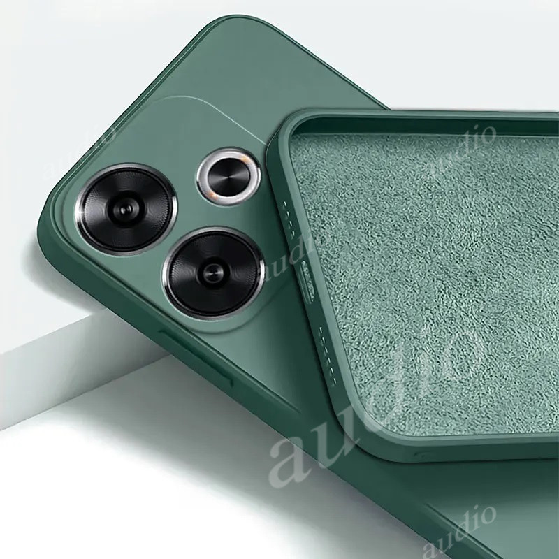 Ốp lưng silicon chính hãng cho Redmi 13 4G/5G 2024, viền vuông, chống sốc, TPU