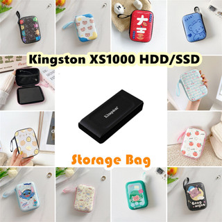 [imamura] Dành Cho Kingston XS1000 9.5x13.5cm HDD / SSD Túi Bảo Quản Ổ Cứng Di Động Hoạt Hình Đơn Giản Ổ Cứng Bên Ngoài Chống Thấm Nước Chống Rơi Túi Cho Phụ Kiện USB