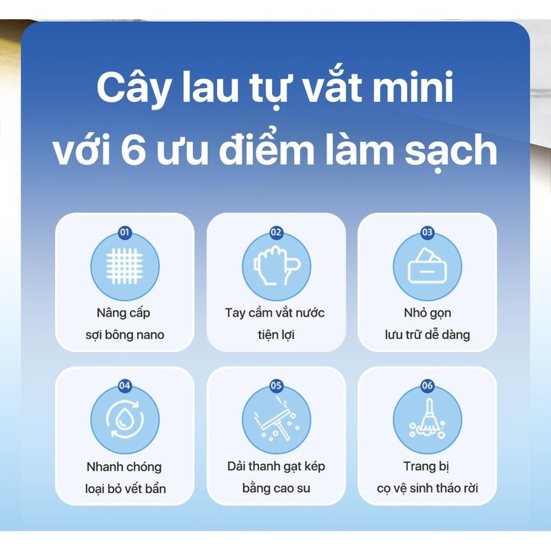 Mô tả Bông lau thay thế Zolele size 16x4 cây lau tự vắt mini cầm tay DM01 - 2