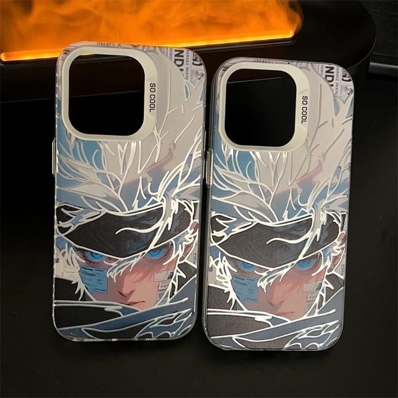 Ốp Lưng Cho Samsung Galaxy S20 S21 S22 S23 S24 Plus Ultra S23FE Jujutsu Kaisen Gojo Satoru IMD Frosted 2 Trong 1 Glow Laser Case Cool Trend Thương Hiệu Anime Phim Hoạt Hình Vỏ Điện Thoại