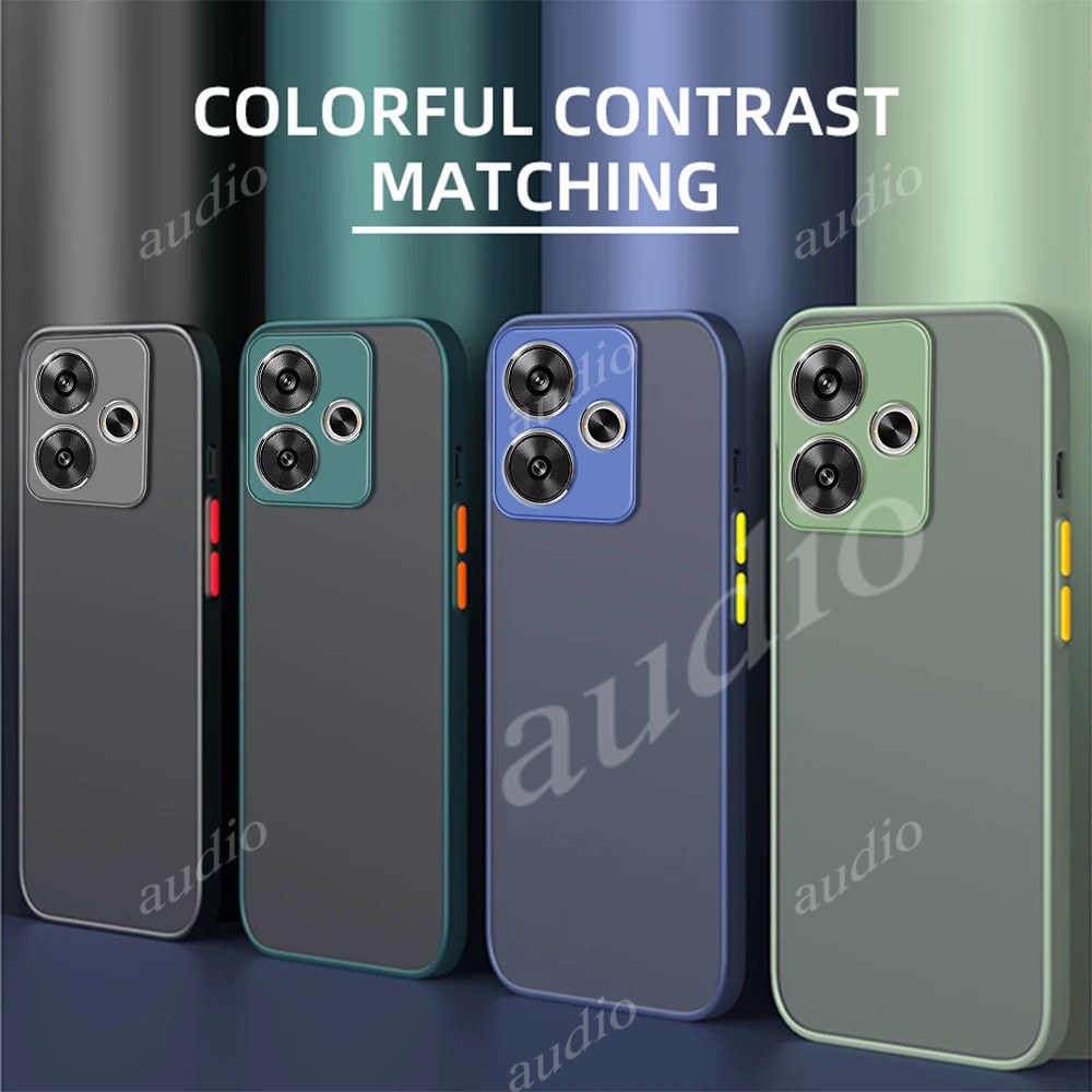 Dành Cho POCO m6 4G 2024 Ốp điện thoại Silicon Mờ Chống Sốc Cho POCO m6 M 6 6M PocoM6 4G Vỏ Sau Ốp điện thoại Coques Camera Bảo Vệ Funda Vỏ