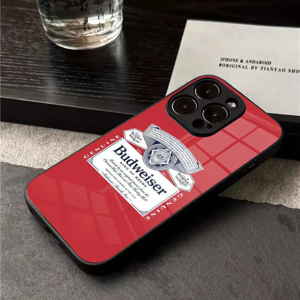 Ốp điện thoại bia BK-1 B-Budweiser cho Iphone 17,15 14 12 11 13 Pro Max Mini X 8 Xr Xs 7 Puls 6 pha lê 0821