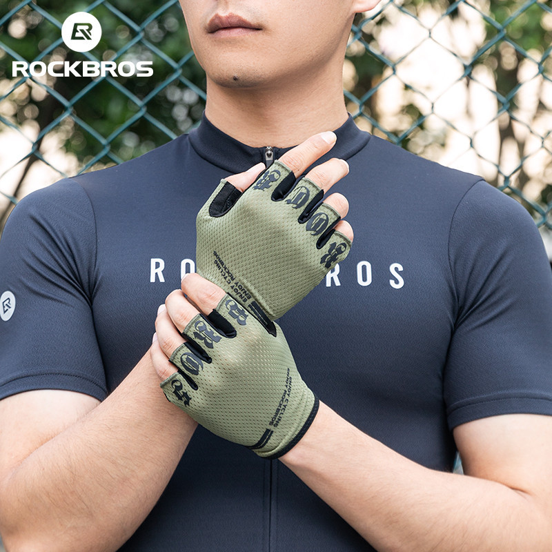 ROCKBROS Găng Tay Nửa Ngón Mùa Hè - Thoáng Khí, Chống Trơn Trượt & Giảm Shock - Phù Hợp Nam Nữ