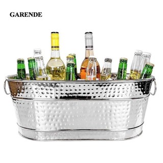 Xô mạ kẽm Garende, Bồn đựng đồ uống mạ kẽm, Bồn tắm hình bầu dục kim loại bằng thép mạ kẽm lớn cho các bữa tiệc, Tiệc giải khát, Bia lạnh