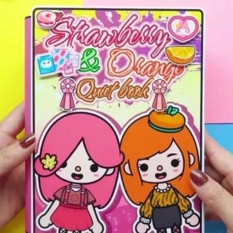 Búp bê giấy toka world quiet book / tota girl girlfriend strawberry orange villa làm gói vật liệu tự làm đồ chơi