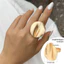 Vòng kim loại xếp li hình tròn Pháp phóng đại xuyên biên giới châu Âu và Mỹ, trang trí tay đơn giản và không đều, trang sức hoa thích hợp