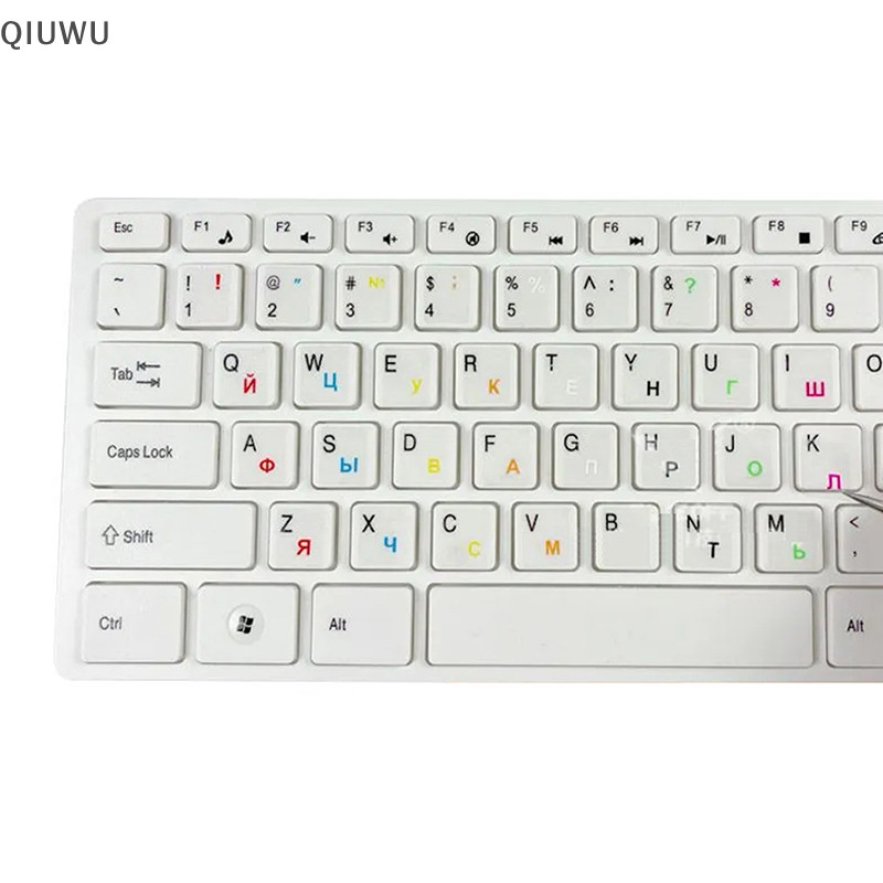 Qiuwu Nhãn dán bàn phím trong suốt đa năng của Nga cho máy tính xách tay Chữ cái Bàn phím cho máy tính xách tay Máy tính PC Bảo vệ bụi.