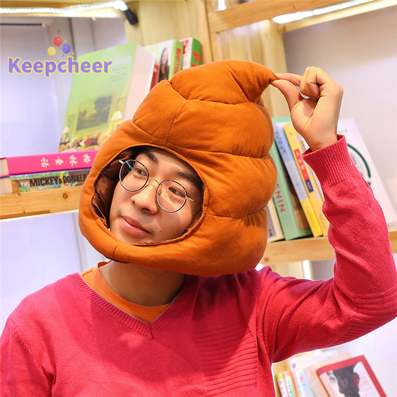 [Keepcheer] Sáng Tạo Dễ Thương Hình Dạng Shit Mũ Sang Trọng Nhồi Bông Ngộ nghĩnh Giả Poop Full Mũ Đội Đầu [Mới]