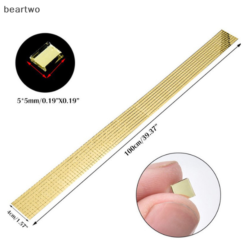 < Beartwo > Nhãn dán gạch khảm gương DIY Nhãn dán tường Acrylic vuông tự dính đẹp