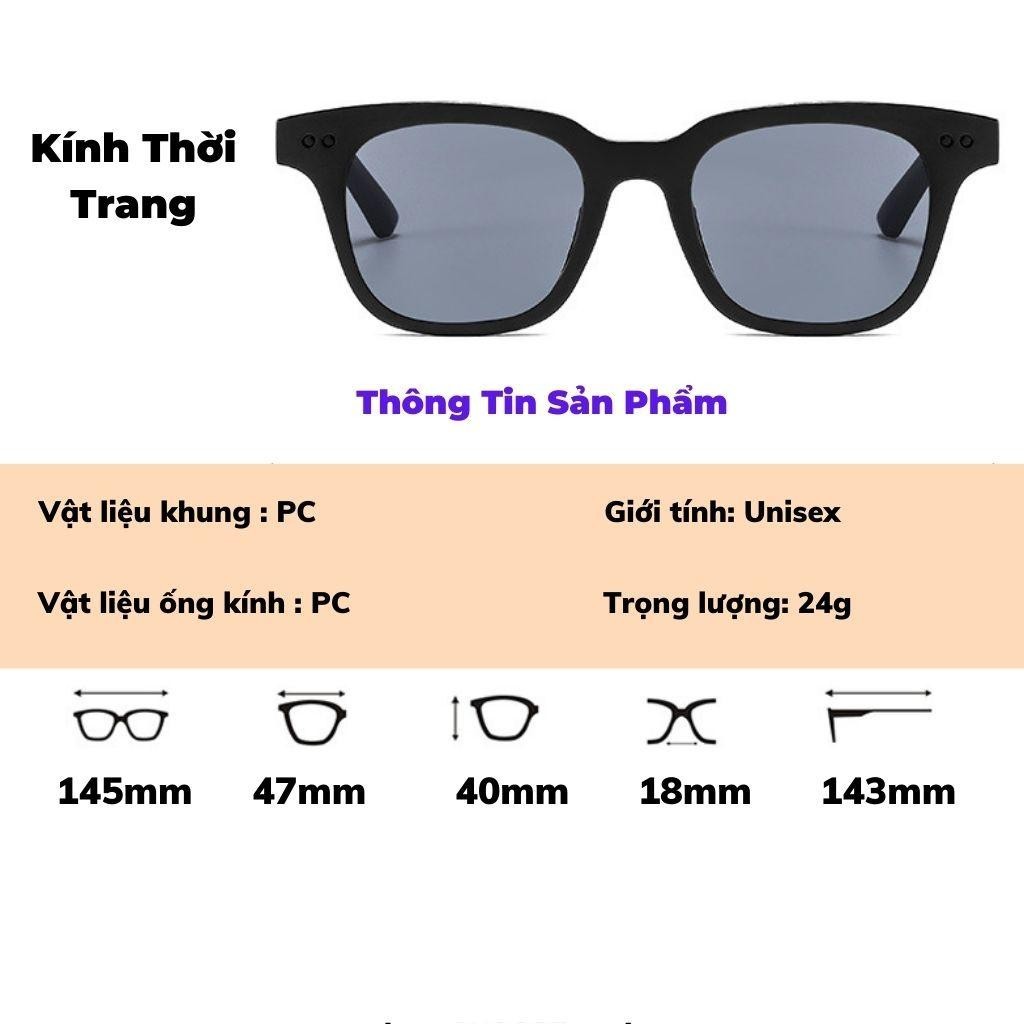 Kính râm nam nữ gọng chữ V thời trang hàn quốc, Kính mát đi đường chống tia UV nhiều màu Styley K003