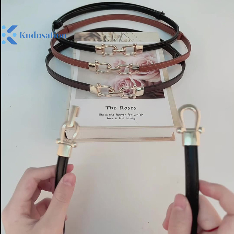 Kudosation Nữ Thắt Lưng Mỏng Có Thể Điều Chỉnh Cho Nữ Thời Trang Skinny Áo Khoác Thắt Lưng